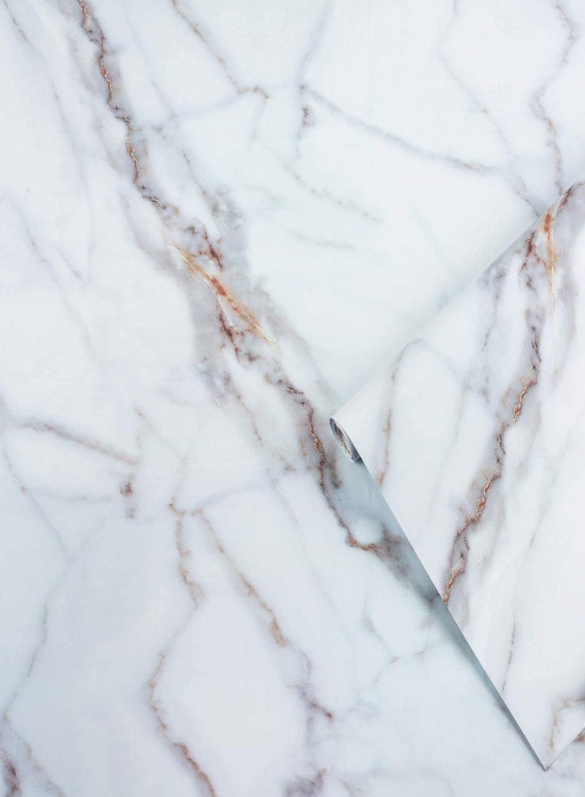 JENY White Marble with Brown Design Wallpaper for self Adhesive Vinyl Stickers for Drawer and Shelf Waterproof Wallpaper for Table Top Cabinets Kitchen Counter Wall Top Desk Cover Removable (2 m) - Image 5